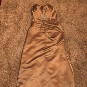 Shimmery taupe prom dress